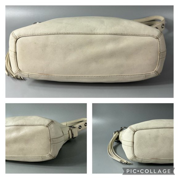 COACH # 1417 Off-White Leather Top Zip Shoulder Bag - Picture 13 of 13